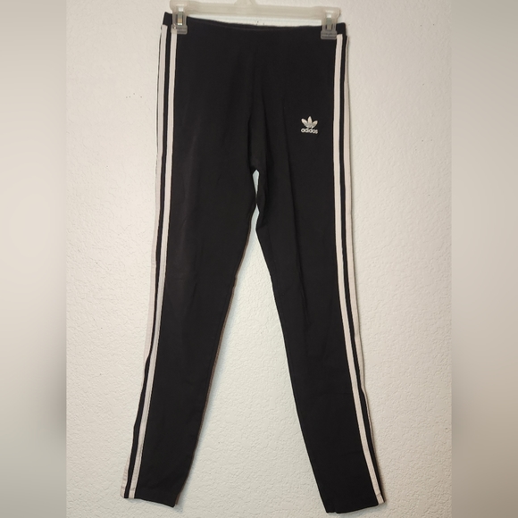 adidas Pants - Adidas Three Stripe‎ with Trefoil Women's Black Leggings, Size S